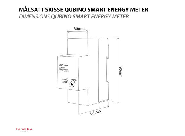 Qubino Smart Meter 1-fas Z-Wave-modul for energimåling