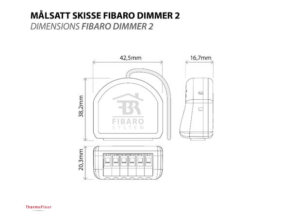 FIBARO Dimmer 2 Dimmer for veggboks 250W