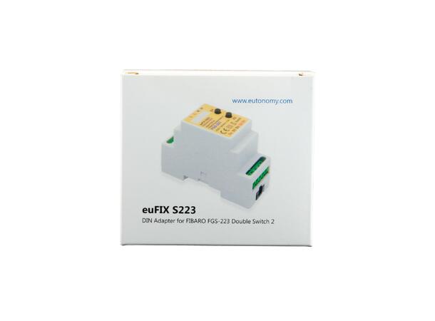 euFix S223 adapter Double Switch 2 DIN adapter med trykknapper