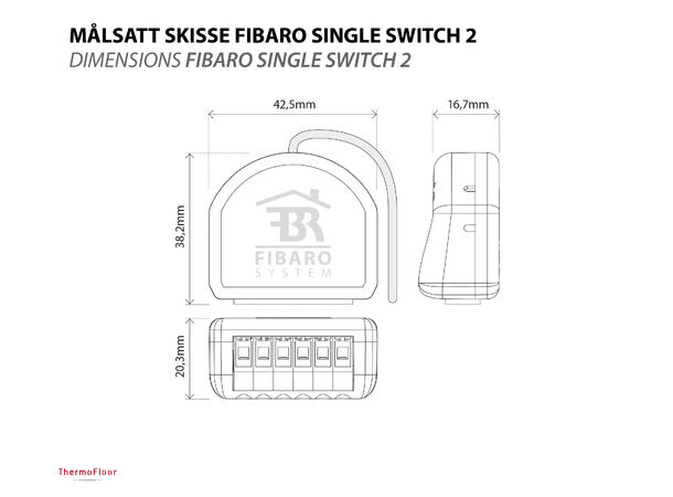 FIBARO Single Switch 2 Enkelt relé 1 x 8A - 1840W