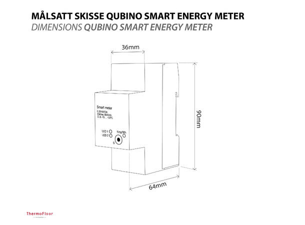 Qubino Smart Meter 1-fas Z-Wave-modul for energimåling