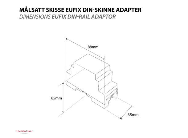 euFix S213 NP adapter Single Switch 2 DIN adapter uten trykknapper