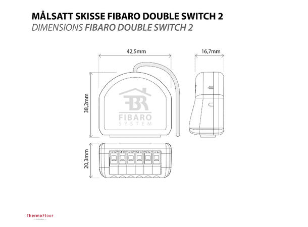 FIBARO Double Switch 2 Dobbelt relé 2 x 6,5A - 1500W