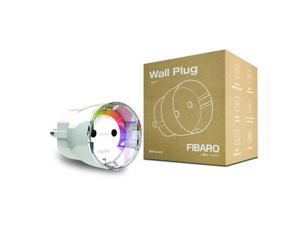 FIBARO Wall Plug Veggplugg hvit schuko ZW5