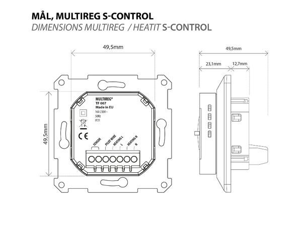 Multireg S-Control 3600W 16A Hvit  RAL 9003