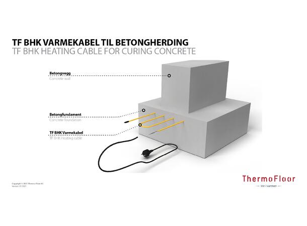 TF BHK  40W/m  3,3m  130W Varmekabel for betongherding