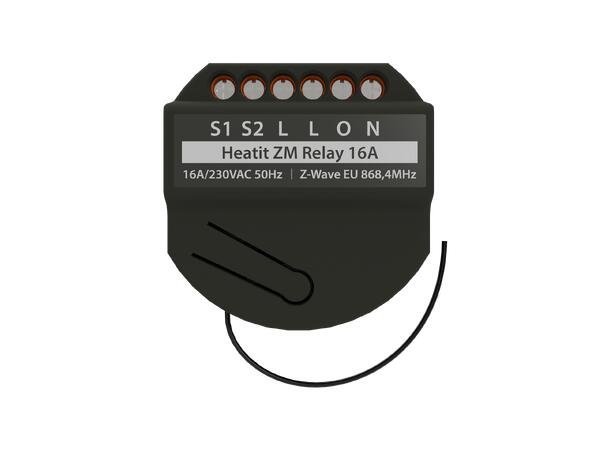 Heatit ZM Single Relay 16A Z-Wave Rele for innbygging