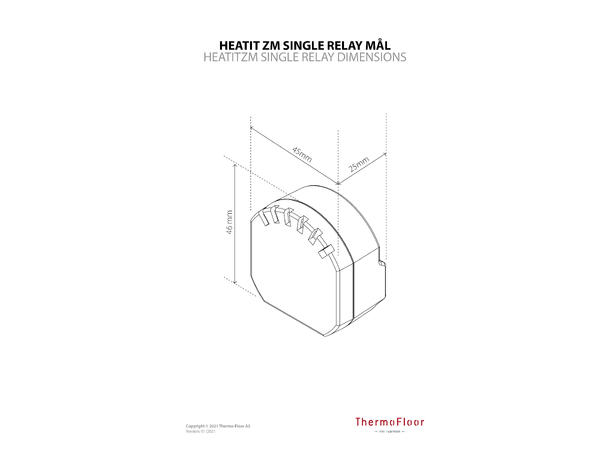 Heatit ZM Single Relay 16A Z-Wave Rele for innbygging