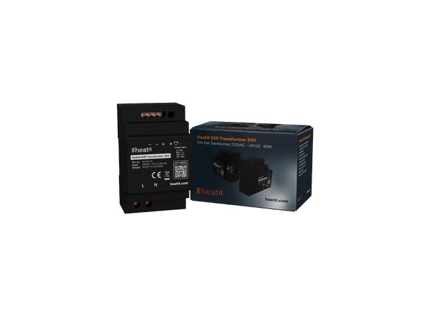 Heatit DIN Transformer 24V Trafo 230VAC til 24VDC 2.5A/60W