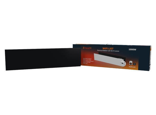 Heatit WiFi List 1000W  Black Panelovn med Wi-Fi styring