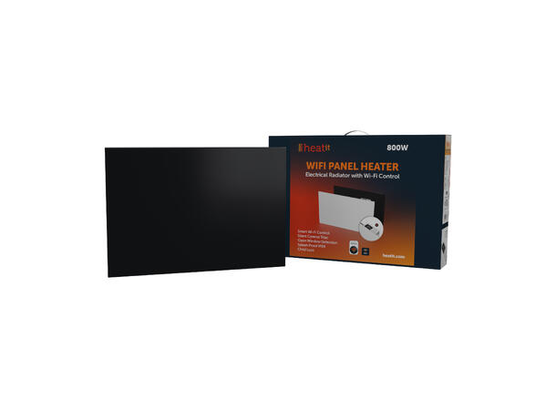 Heatit WiFi Panel 800W  Black Panelovn med Wi-Fi styring