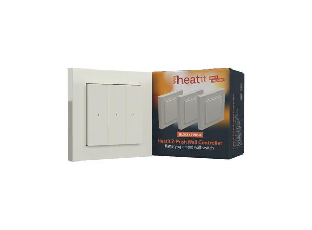 Heatit Z-Push Wall Controller RAL 9010 G Trådløs Z-Wave bryter