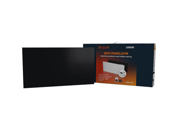 Heatit WiFi Panel 1000W  Black Panelovn med Wi-Fi styring