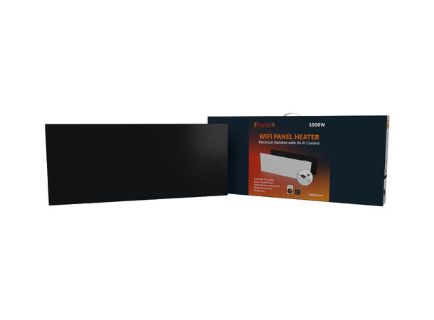 Heatit WiFi Panel  1500W  Sort Panelovn med Wi-Fi styring