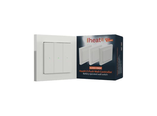 Heatit Z-Push Wall Controller RAL 9003 G Trådløs Z-Wave bryter