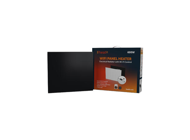 Heatit WiFi Panel 600W  Black Panelovn med Wi-Fi styring