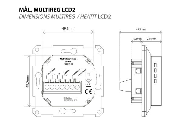 Multireg LCD2 - Hvit RAL 9010 Hvit RAL 9010